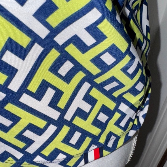 Tommy Hilfiger Navy and Lime Geometric Tank Top - Picture 5 of 11